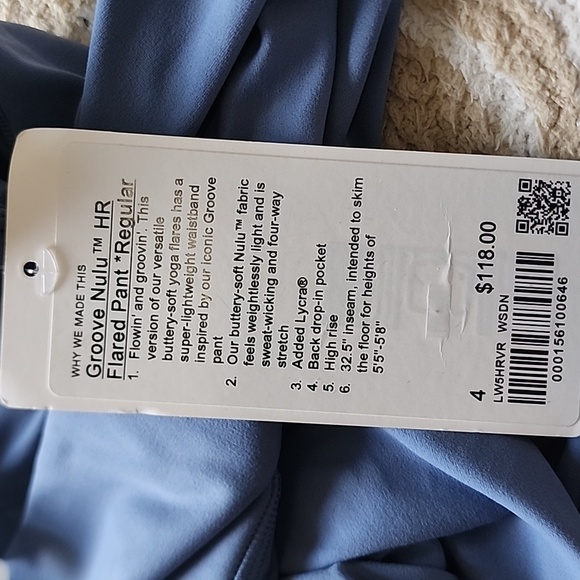 Lululemon Groove Nulu HR Flared Pant *Regular In Wahsed Denim NWT - Picture 6 of 6